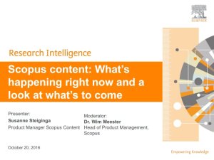 Scopus webinar: What's happening right now and a look at what's to come